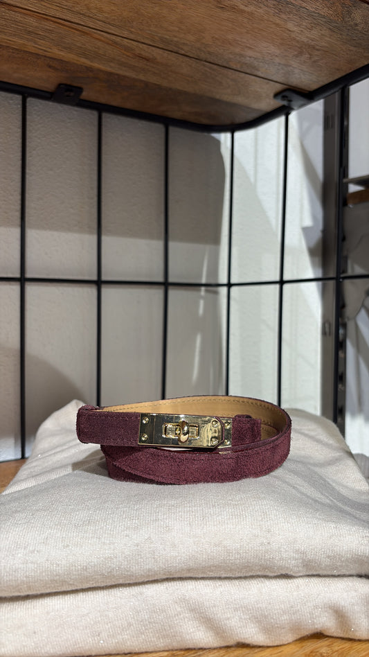 Verstelbare riem plum suede